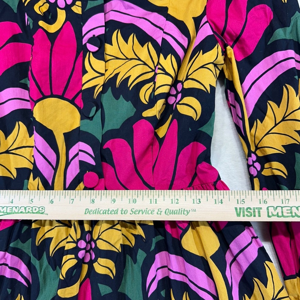 J.Crew Maximalist Retro Mod Floral Tiered Mini Dress 6 Cotton Tropical Yellow - Picture 2 of 10